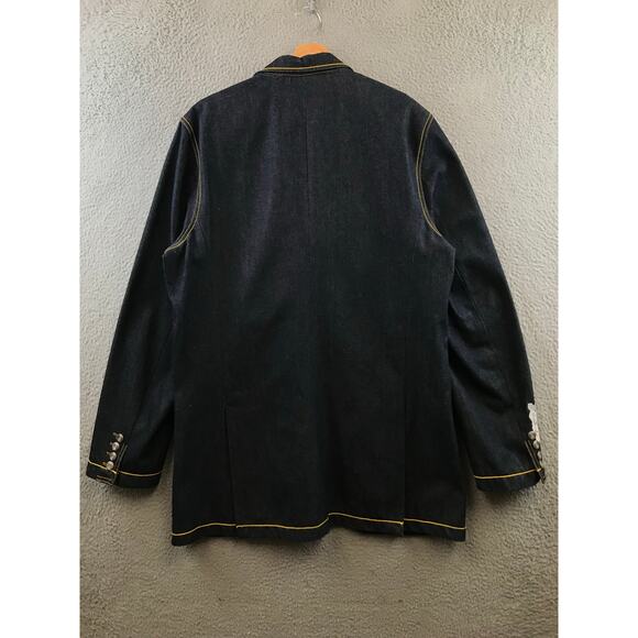 New Sean John Denim Blazer Jacket Embroidered Tiger Mens Size XXL Y2K - Picture 2 of 10